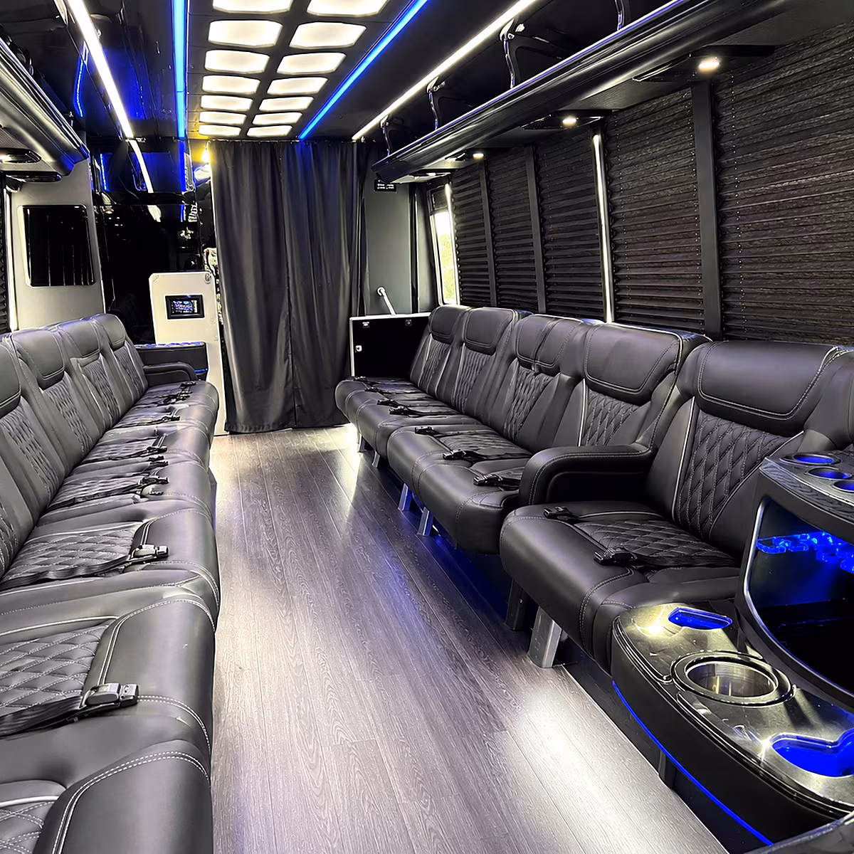 athens party bus rental interior